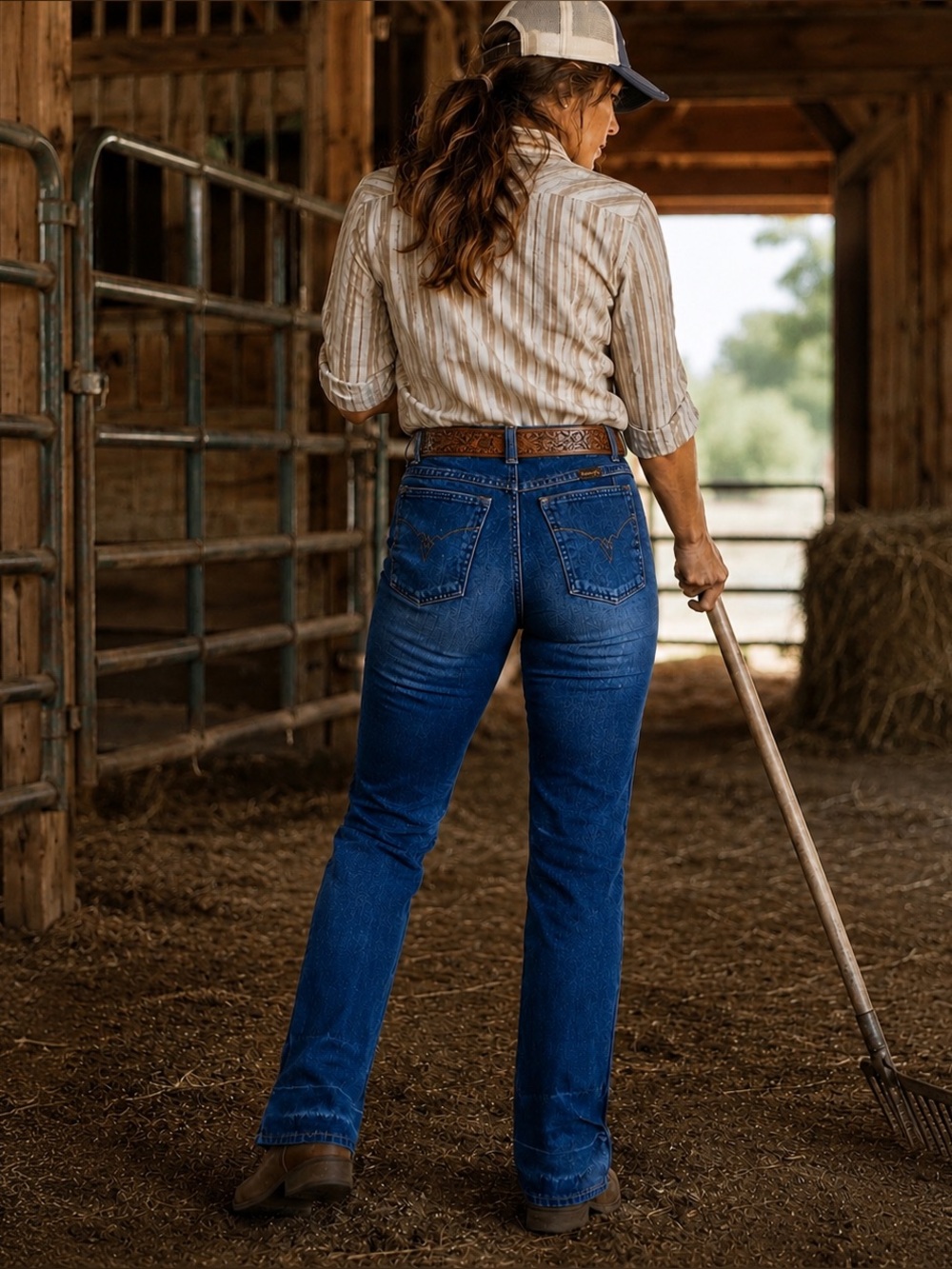 VTG 80s 90s Wrangler Misses Full Fit High Rise Jeans USA Riding Workwear Fade 27